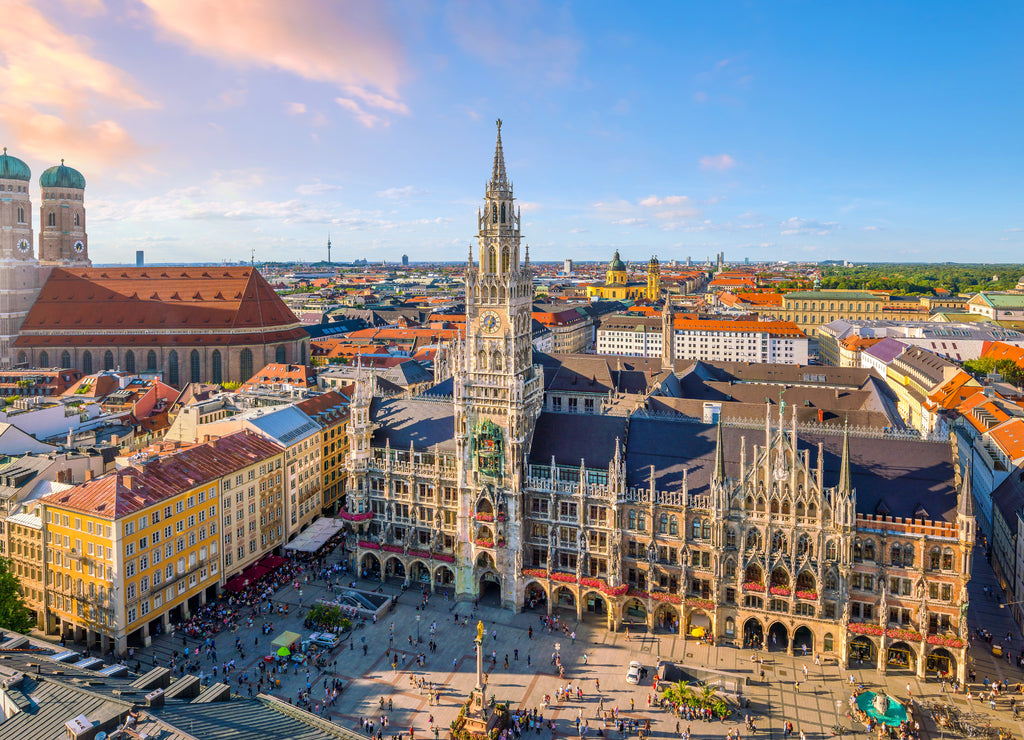 Munich skyline with Marienplatz town hall