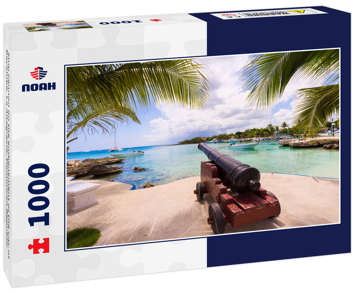 Ship cannon on the embankment of the city of Bayahibe, La Altagracia, Dominican Republic