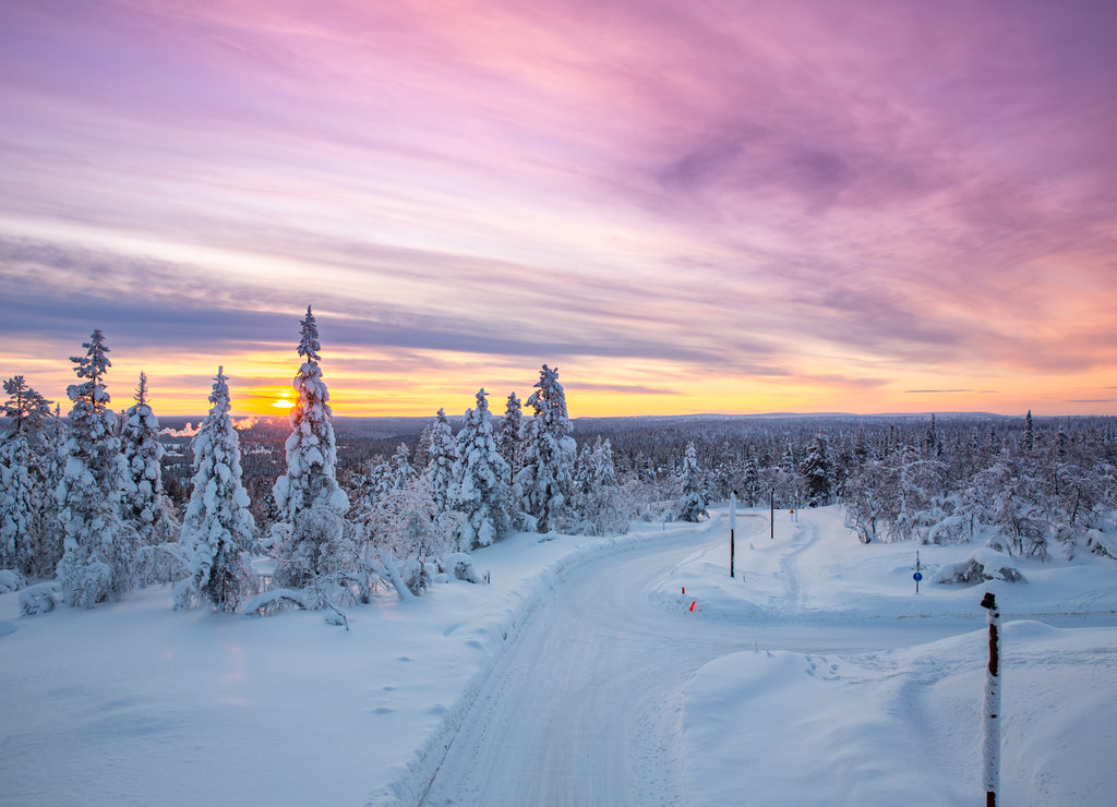 Winter landscape in Lapland, Finland