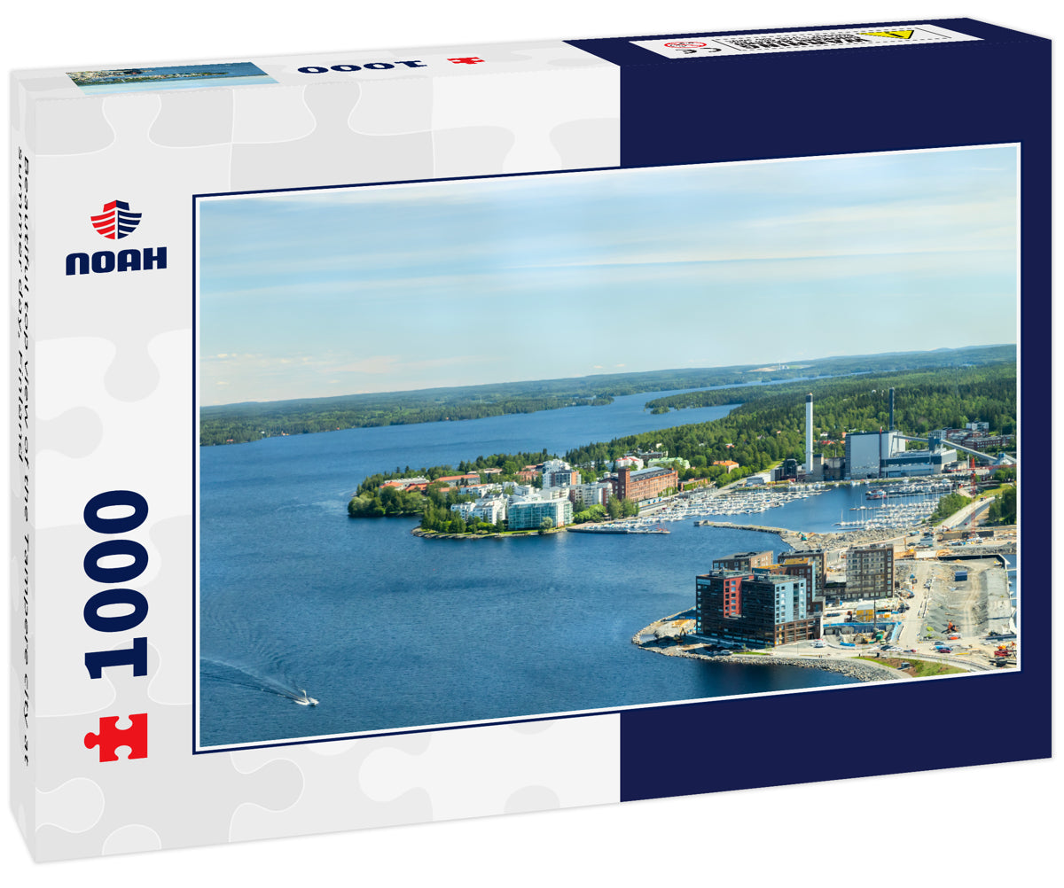 Beautiful top view of the Tampere city at summer day, Finland