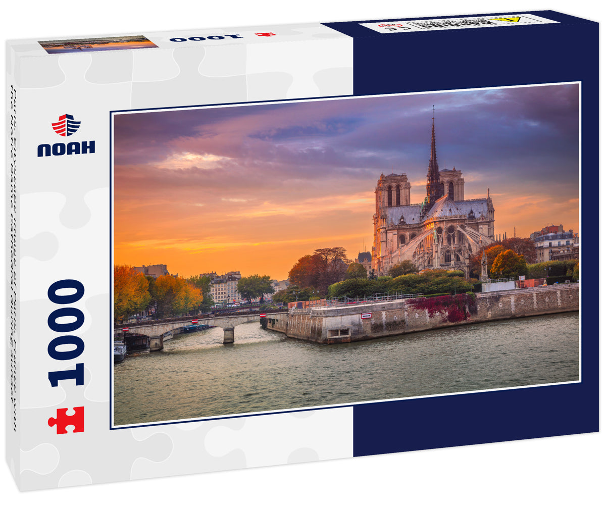 Paris. Cityscape image of Paris, France with the Notre Dame Cathedral during sunset