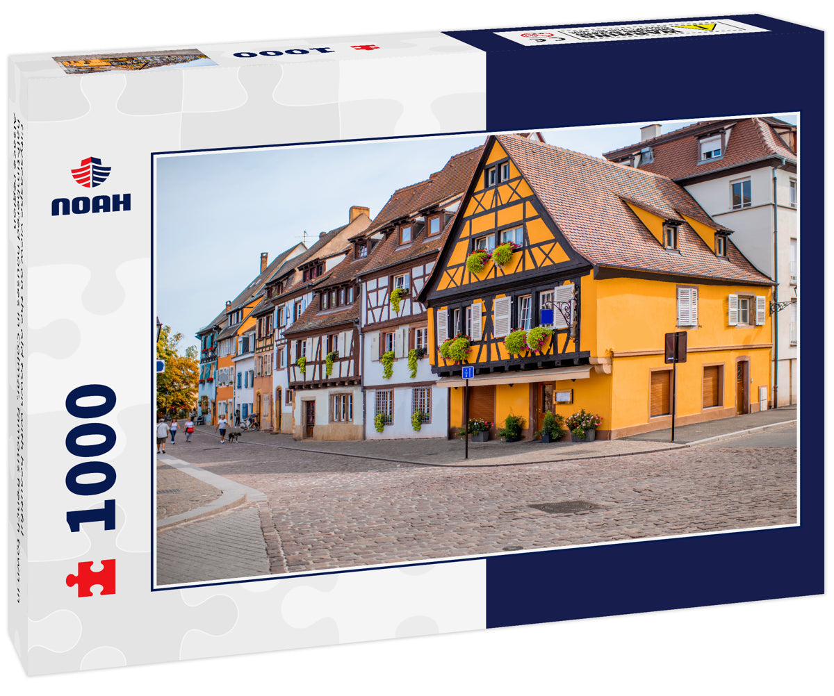 Cityscaspe view on the old town with beautiful half-timbered houses in Colmar, famous french town in Alsace region