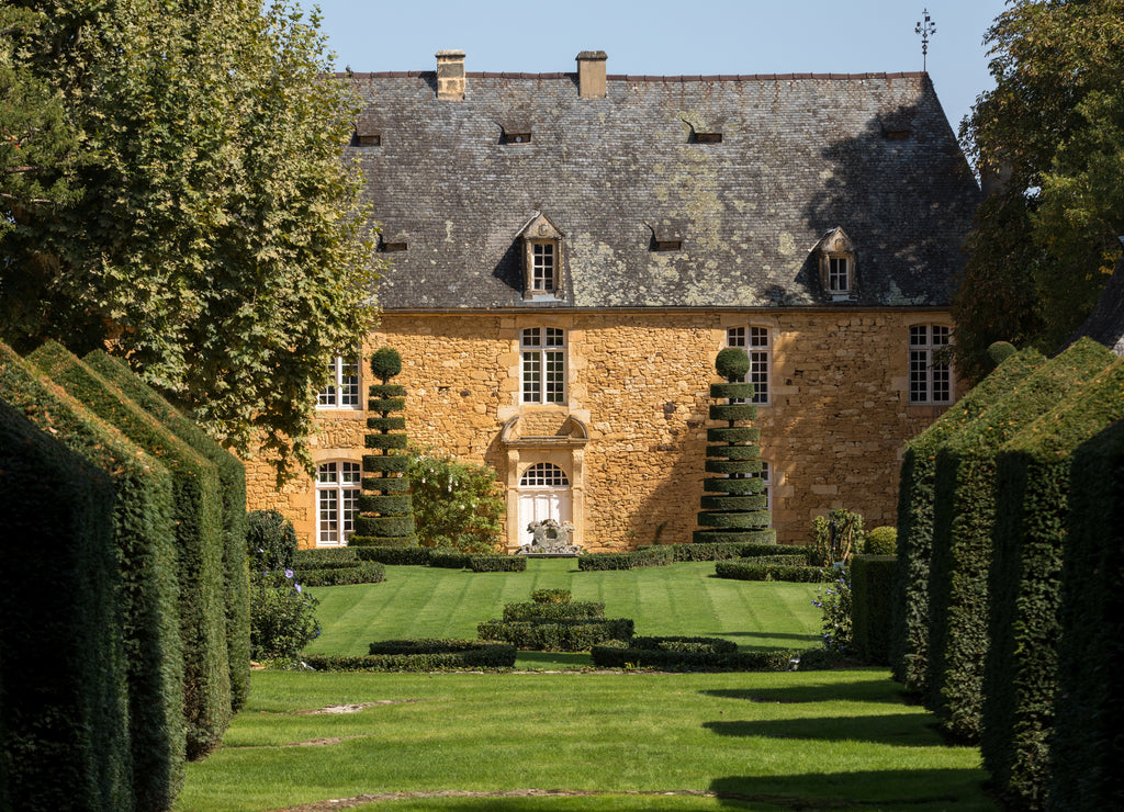 The picturesque Jardins du Manoir d Eyrignac in Dordogne. France