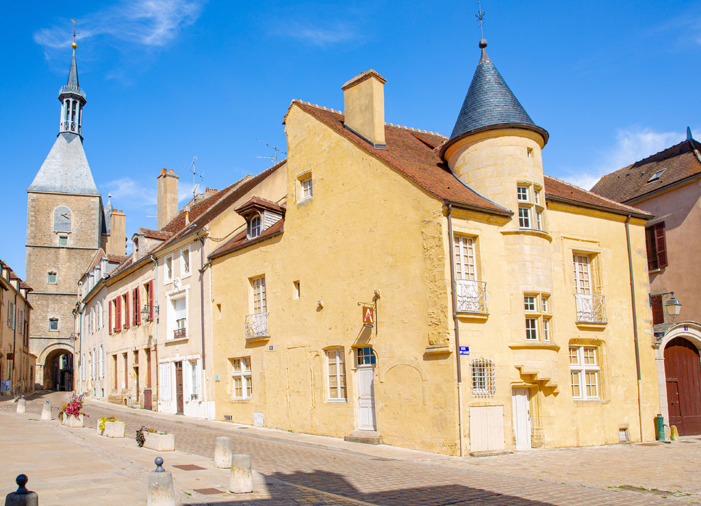 The medieval downtown in Avallon, Burgundy, France
