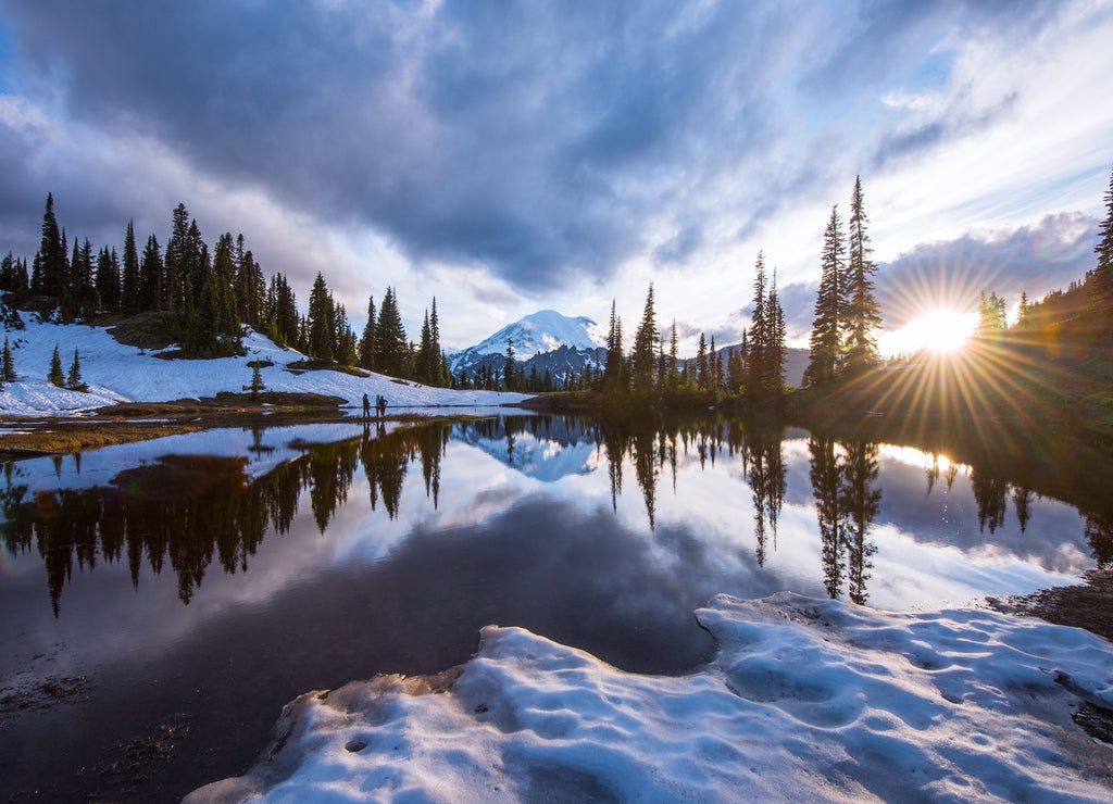Tipsoo lake at sunset - Mt Rainier, Washington