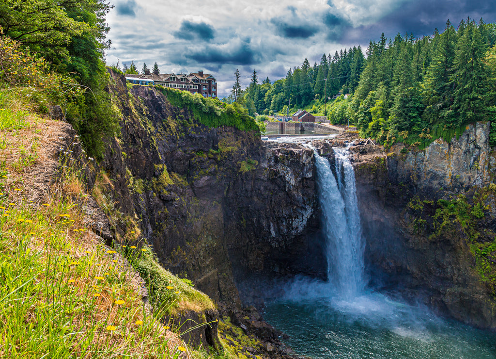 View of Snoqualmie Falls, near Seattle in the Pacific Northwest, Washington