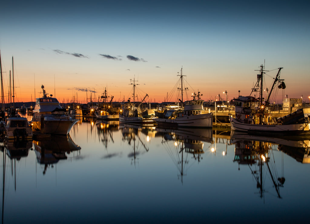Sunset over Port Gardner Everett Washington
