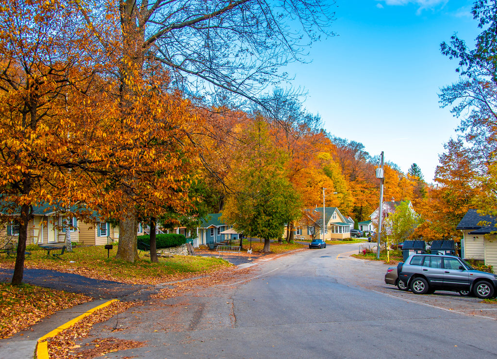 Sister Bay Town street view in Door County of Wisconsin
