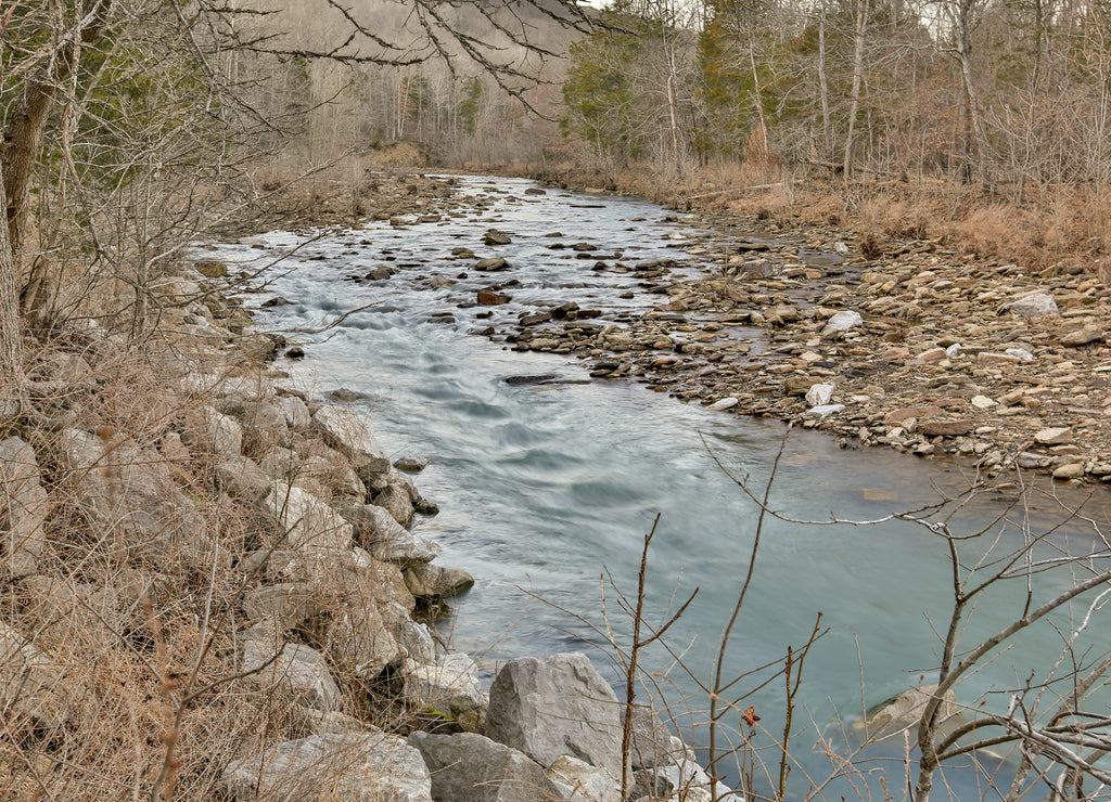 Lee creek in winter season Arkansas