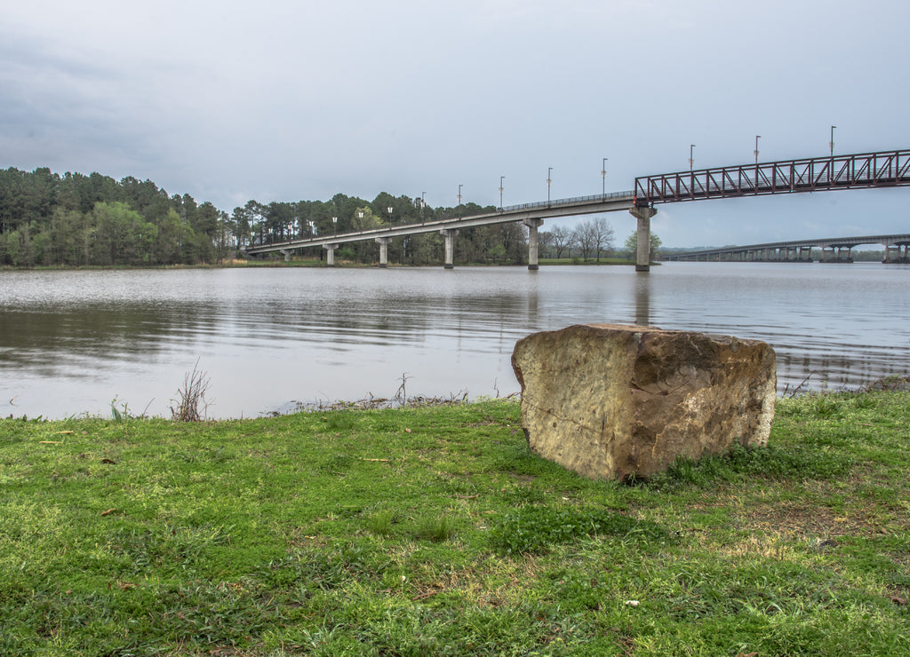 Old wooden bridge over the Maumelle river in Little Rock, Arkansas, USA