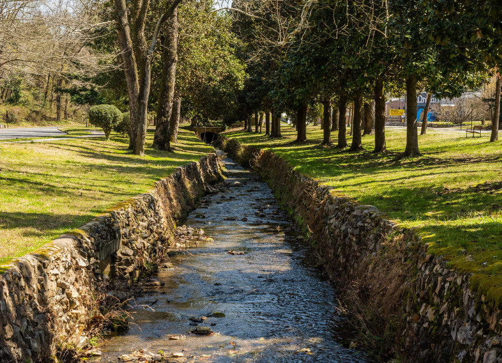 Whittington Creek Flowing Through A Park In Hot Springs, Arkansas