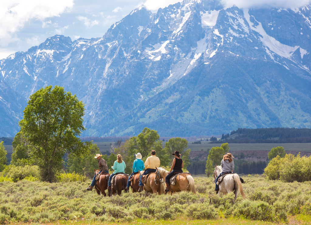 Horse riding, Grand Teton National Park, Wyoming, USA