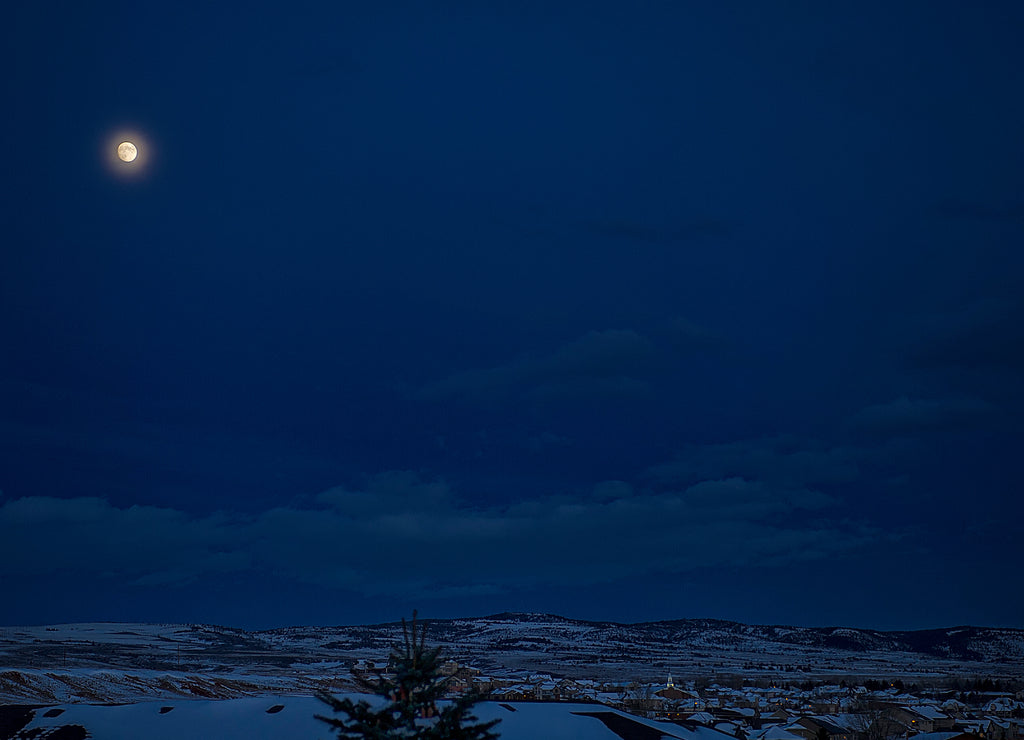 Moonrise over Laramie Range; Wyoming