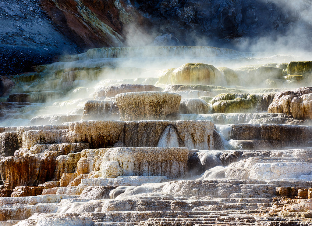 Minerva Terrace at the Mammoth Hot Springs. Yellowstone National Park. Wyoming. USA