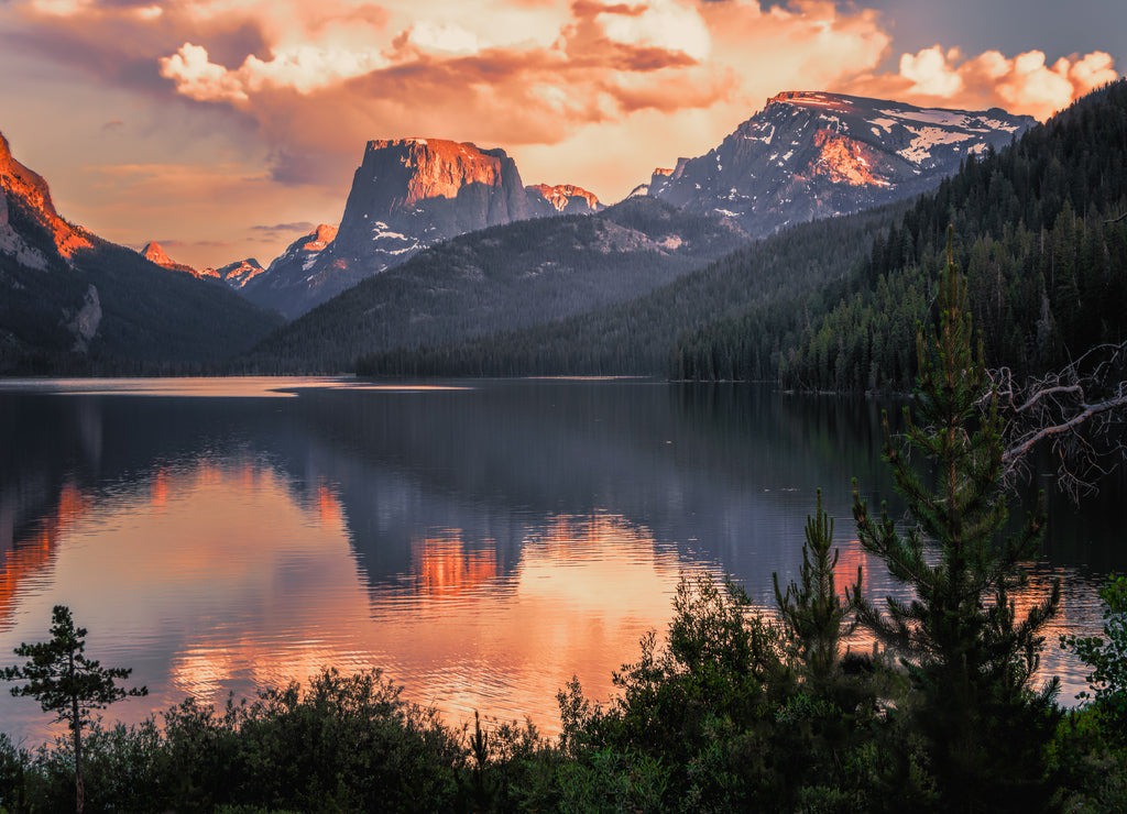 Square Top Mountain and Lower Green River Lake, Wyoming