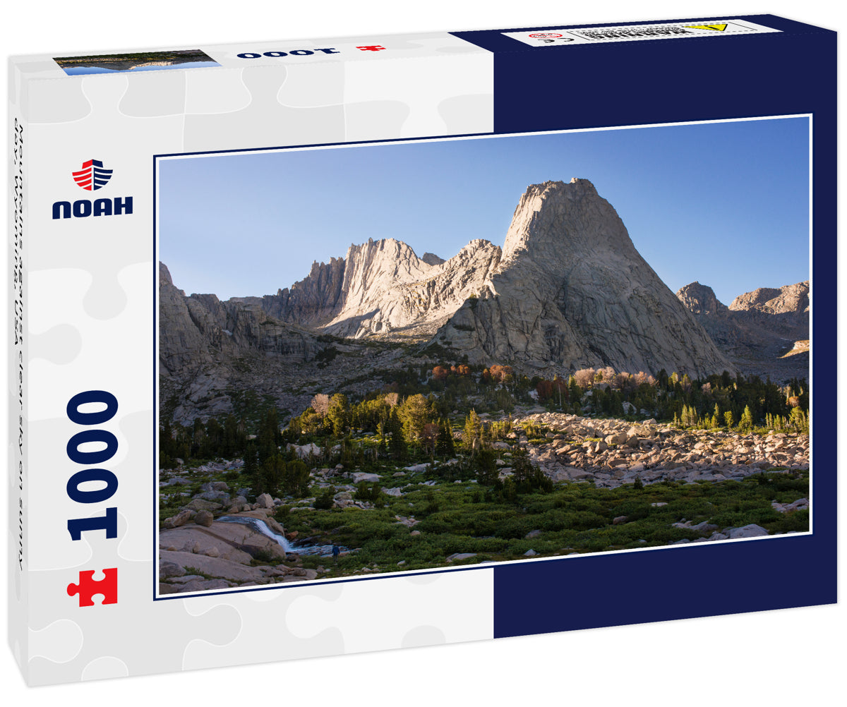 Mountains against clear sky on sunny day, Wyoming, USA