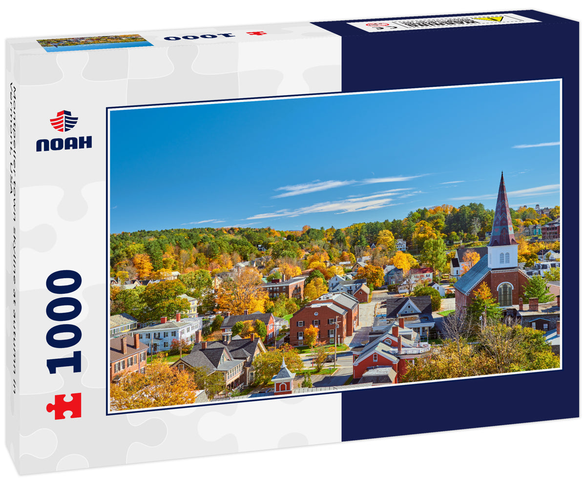 Montpelier town skyline at autumn in Vermont, USA