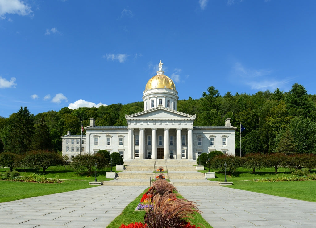 Vermont State House, Montpelier, Vermont, USA. Vermont State House is Greek Revival style built in 1859