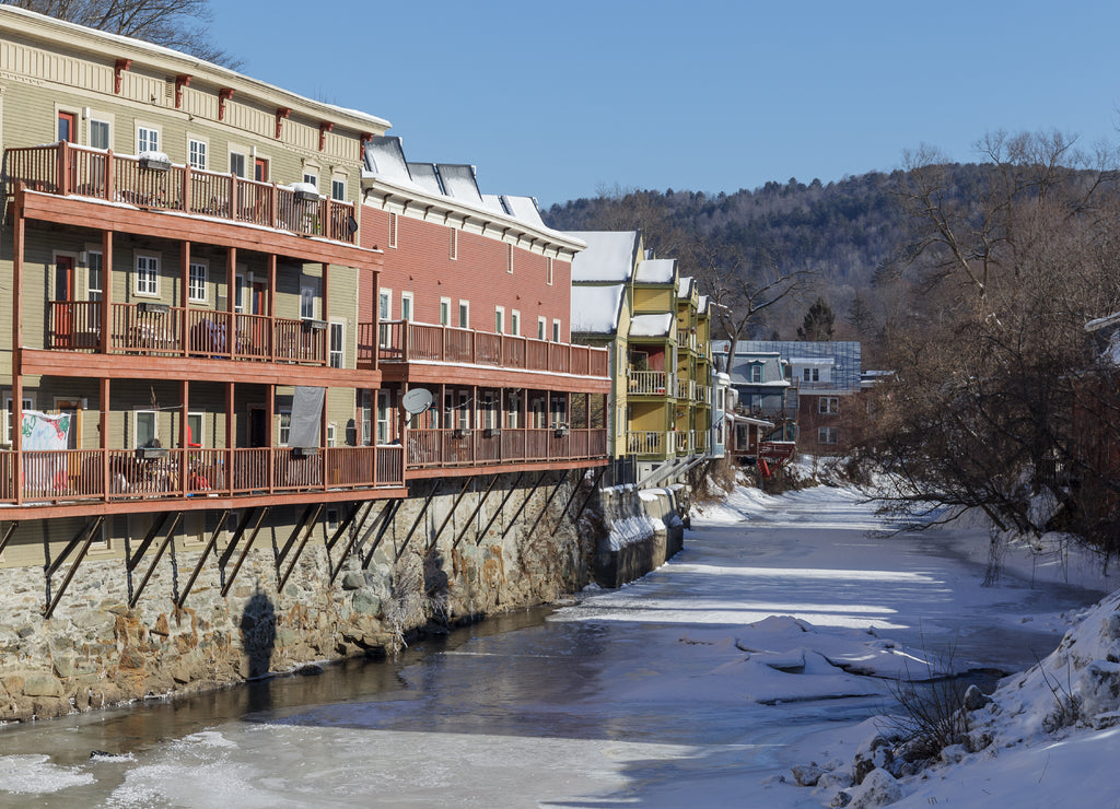 Montpelier, Vermont: City view of the capital city of Vermont at winter
