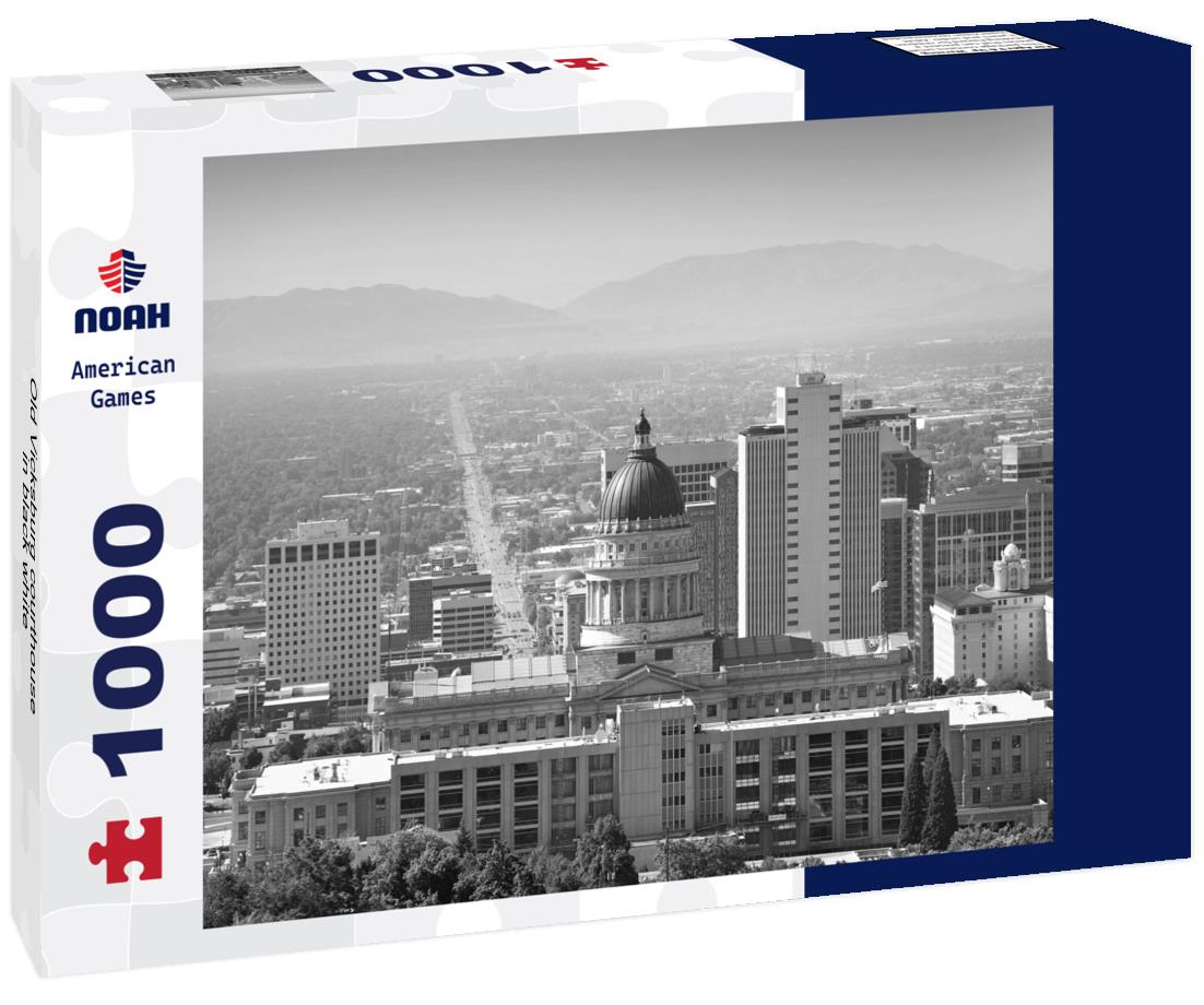 Noah Jigsaw Puzzle Old Vicksburg courthouse in black white 1000 pieces