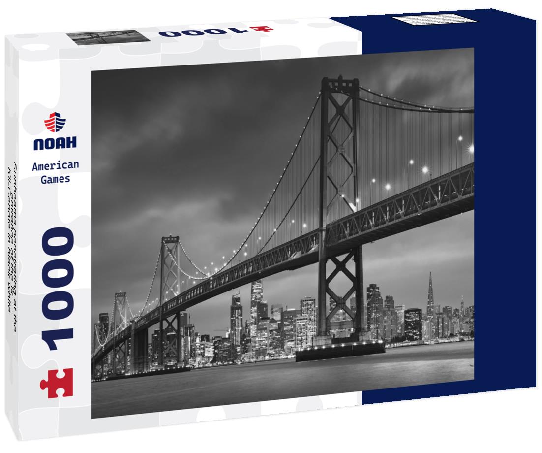 Noah Jigsaw Puzzle Sunbeams penetrating at the entrance of the Ik-Kil-Cenote in black white 1000 pieces