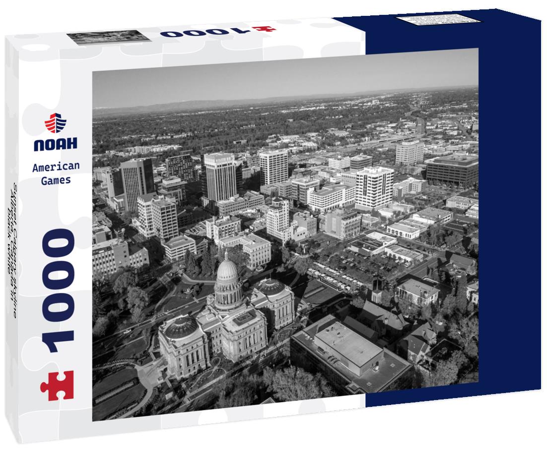 Noah Jigsaw Puzzle Sunset Calgary skyline, Alberta, Canada in black white 1000 pieces