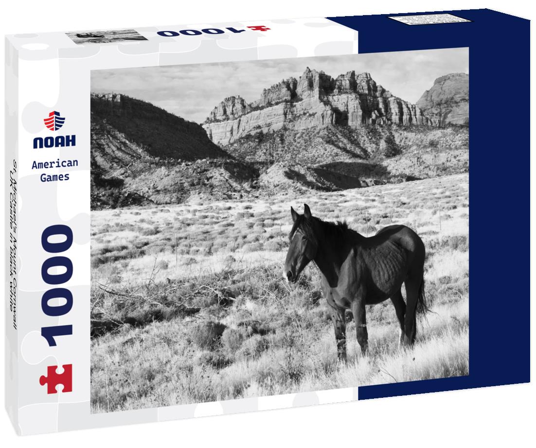 Noah Jigsaw Puzzle St. Michael's Mount Cornwall UK Castle in black white 1000 pieces