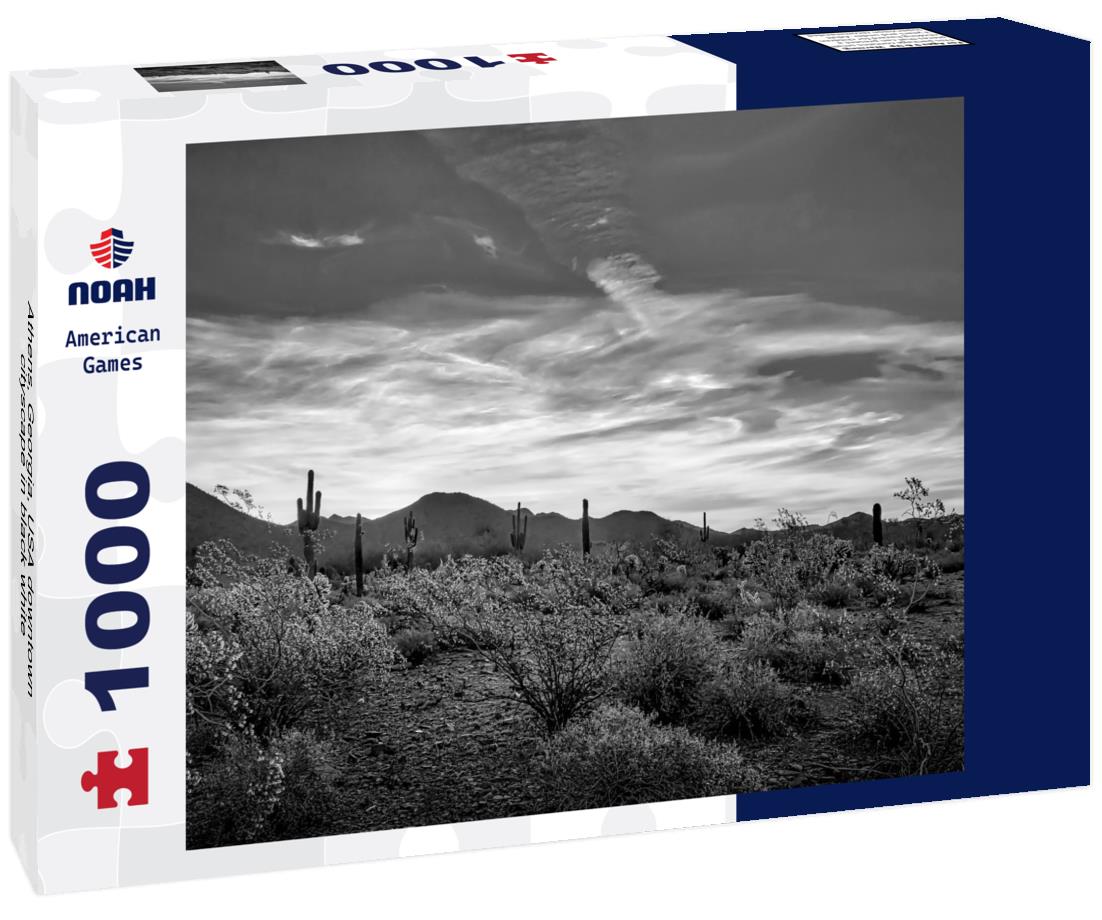 Noah Jigsaw Puzzle Athens, Georgia, USA downtown cityscape in black white 1000 pieces