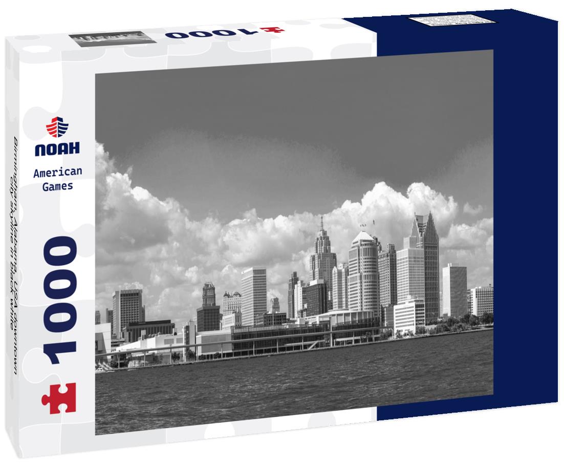 Noah Jigsaw Puzzle Birmingham, Alabama, USA downtown city skyline in black white 1000 pieces