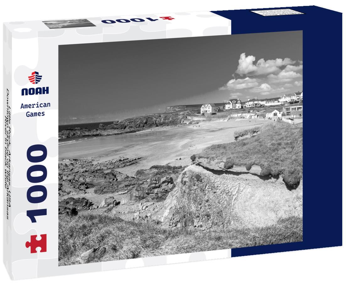 Noah Jigsaw Puzzle Little Rock, Arkansas, USA Downtown skyline on the Arkansas River in black white 1000 pieces