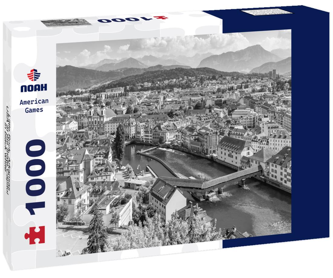 Noah Jigsaw Puzzle Little Rock, Arkansas, USA at the State Capitol in black white 1000 pieces