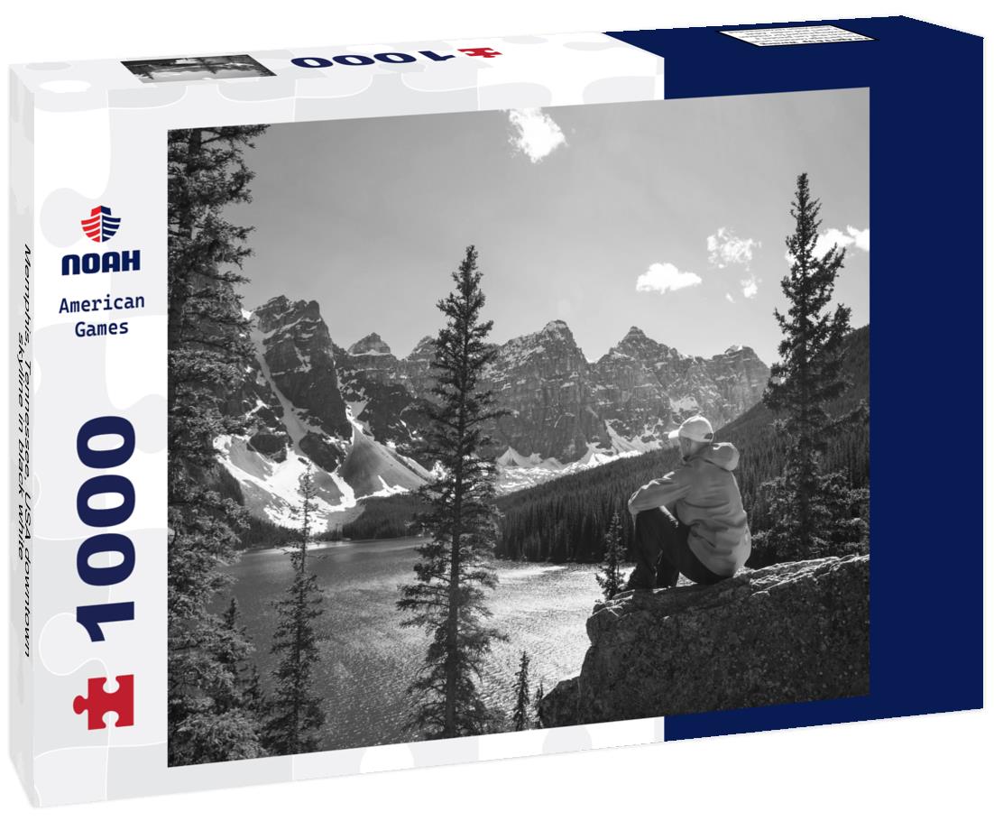 Noah Jigsaw Puzzle Memphis, Tennessee, USA downtown skyline in black white 1000 pieces