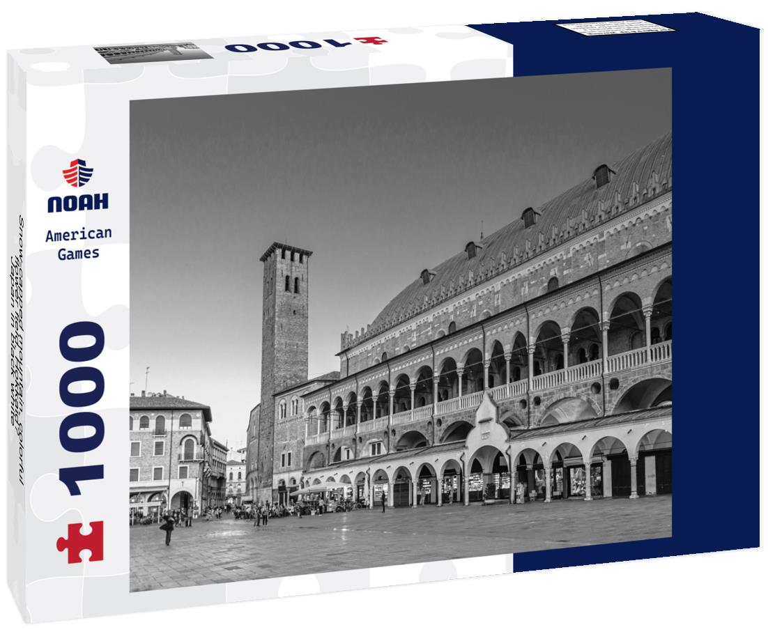 Noah Jigsaw Puzzle Snow-capped mountain, colorful flower field, Hokkaido, Japan in black white 1000 pieces