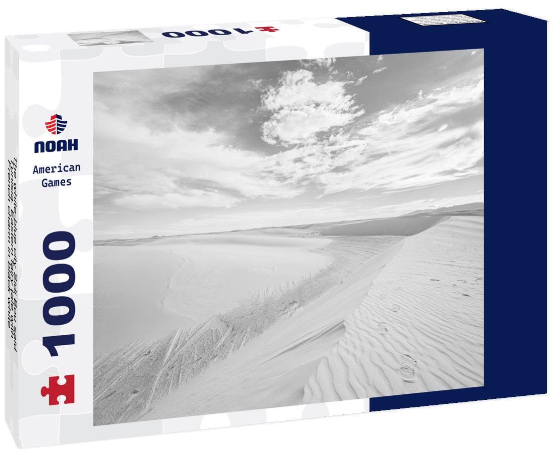 Noah Jigsaw Puzzle The white-blue city Sidi Bou said, Tunisia. Eastern fairy tale with French charm in black white 1000 pieces