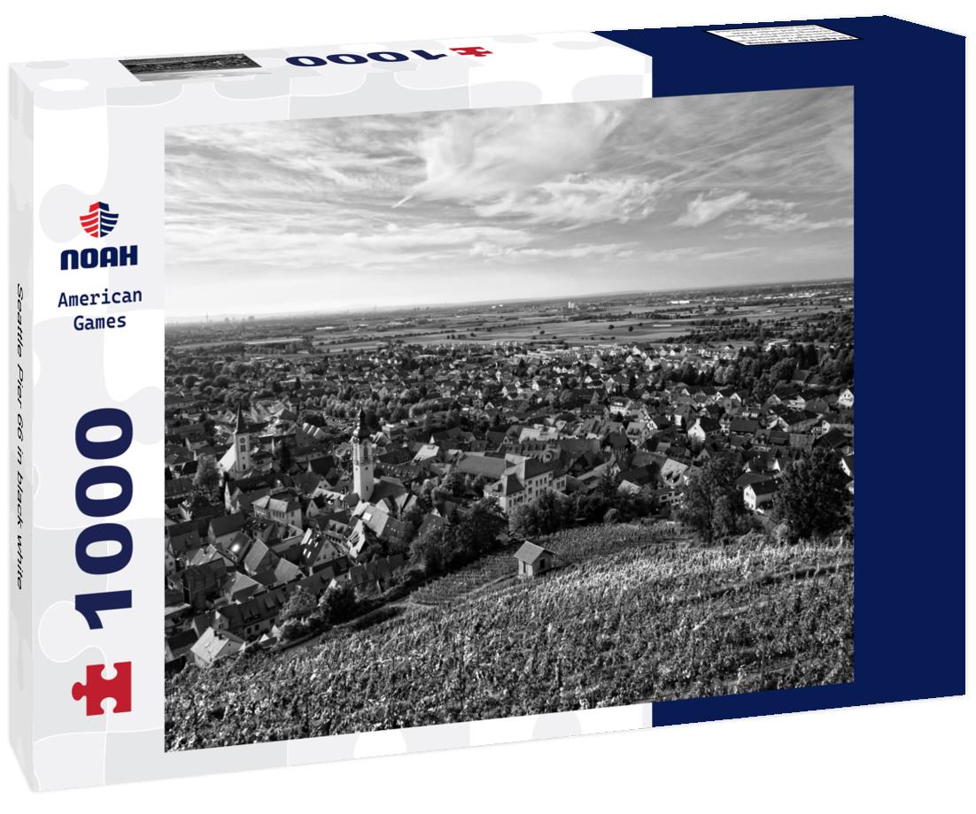 Noah Jigsaw Puzzle Seattle Pier 66 in black white 1000 pieces