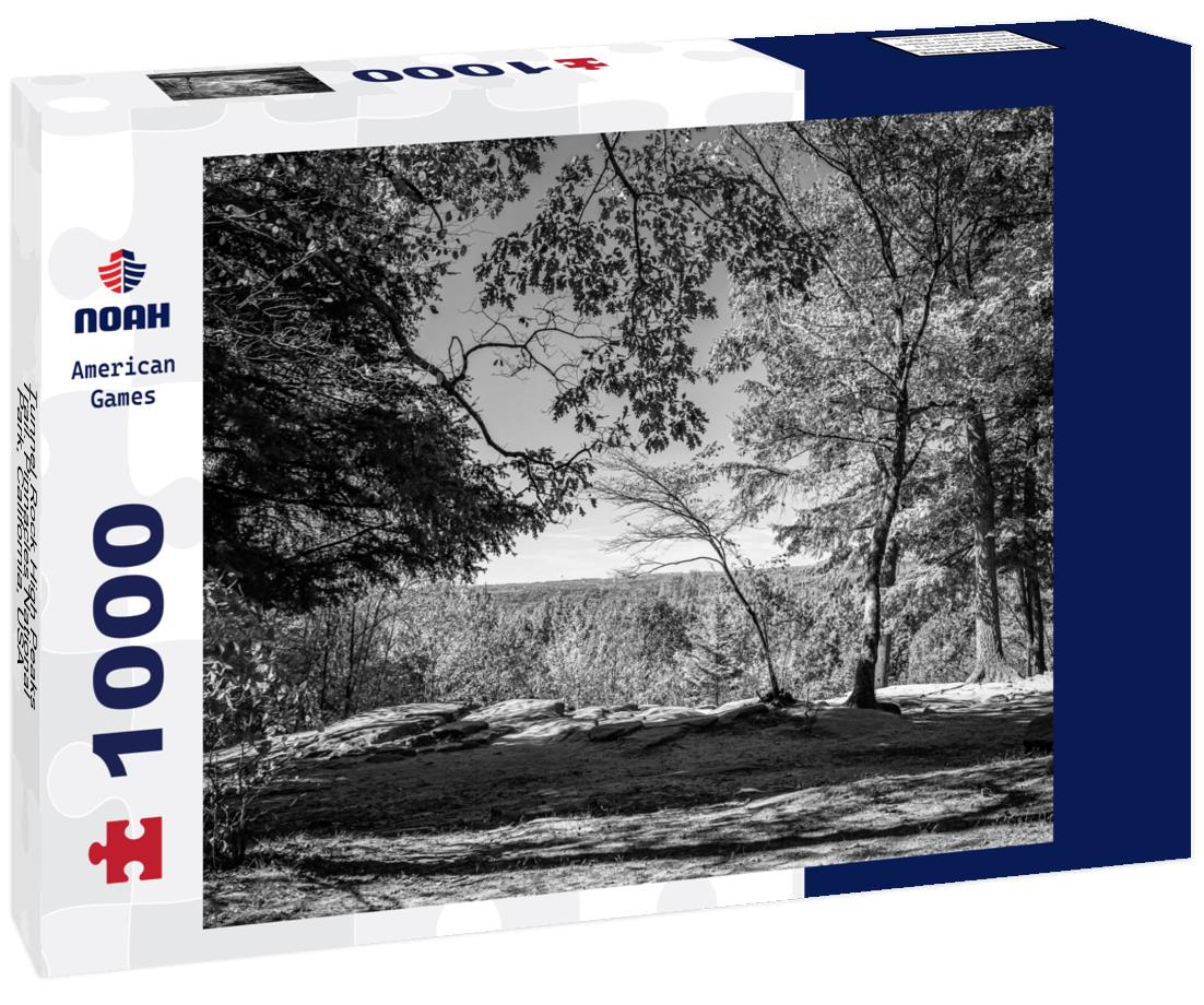 Noah Jigsaw Puzzle Tunnel Rock High Peaks Trail. Pinnacles National Park, California, USA in black white 1000 pieces