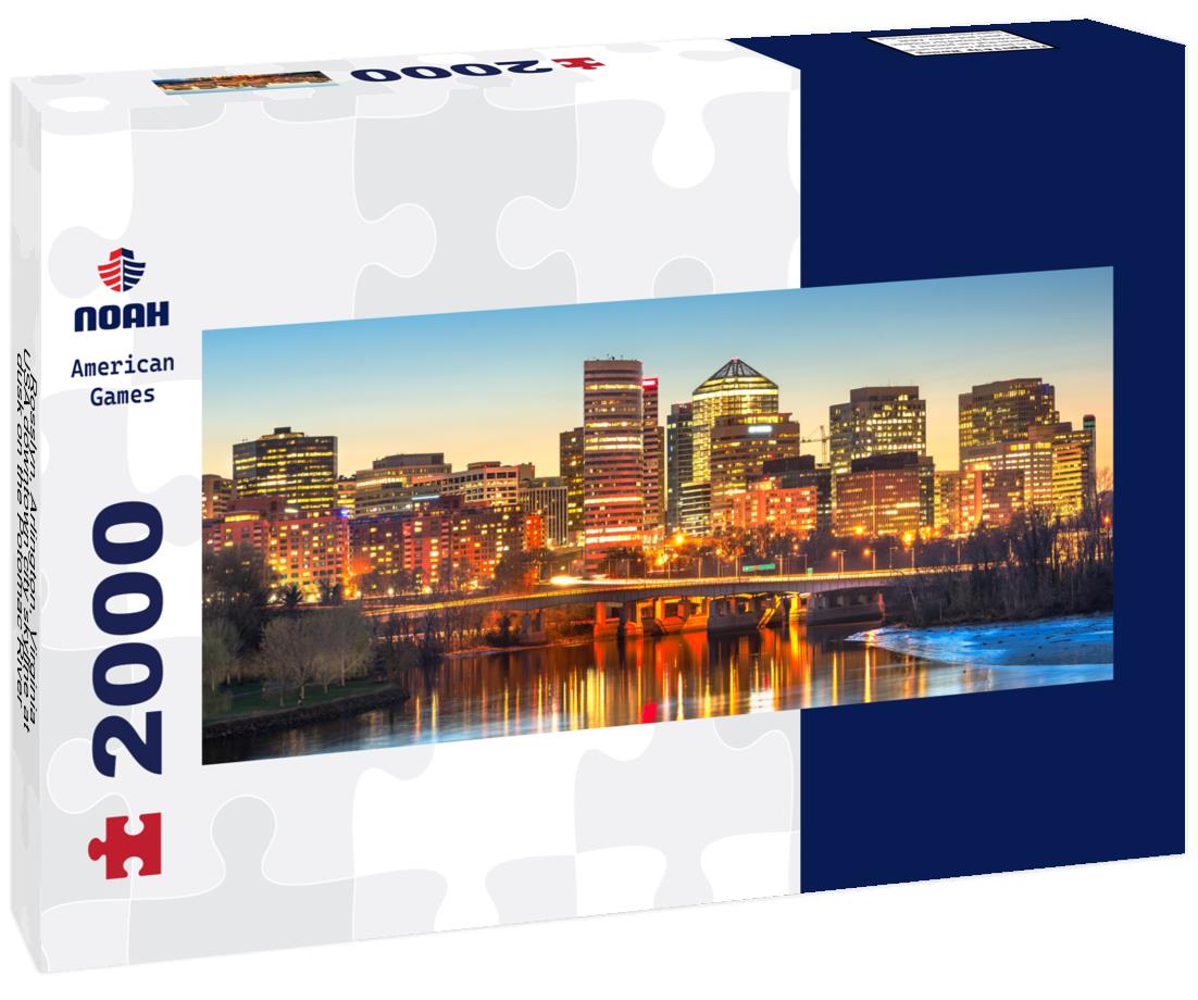 Rosslyn, Arlington, Virginia, USA downtown city skyline at dusk on the Potomac River 2000pc Panoramic Puzzle