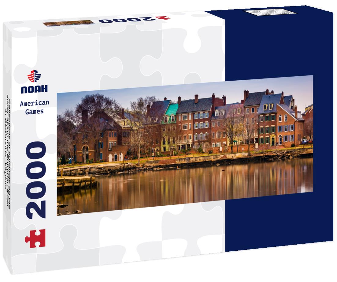 Reflections of buildings on the water along the Potomac River in Alexandria, Virginia 2000pc Panoramic Puzzle