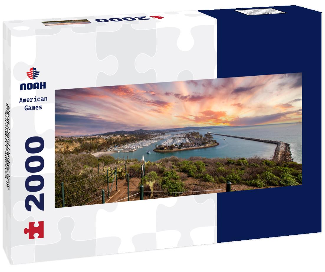 Dana Point Harbor from the hiking path above in Southern California, USA on a sunny day 2000pc Panoramic Puzzle