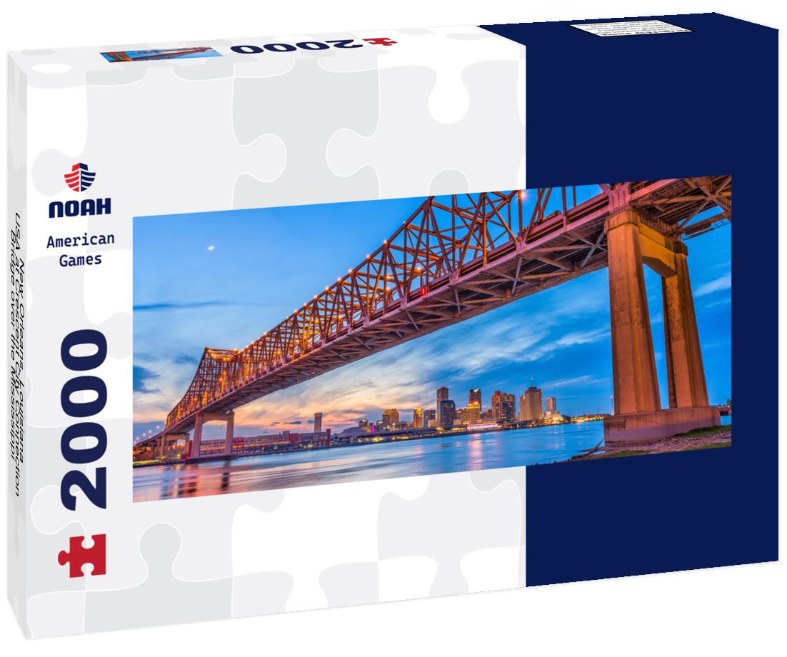 New Orleans, Louisiana, USA at Crescent City Connection Bridge over the Mississippi River 2000pc Panoramic Puzzle