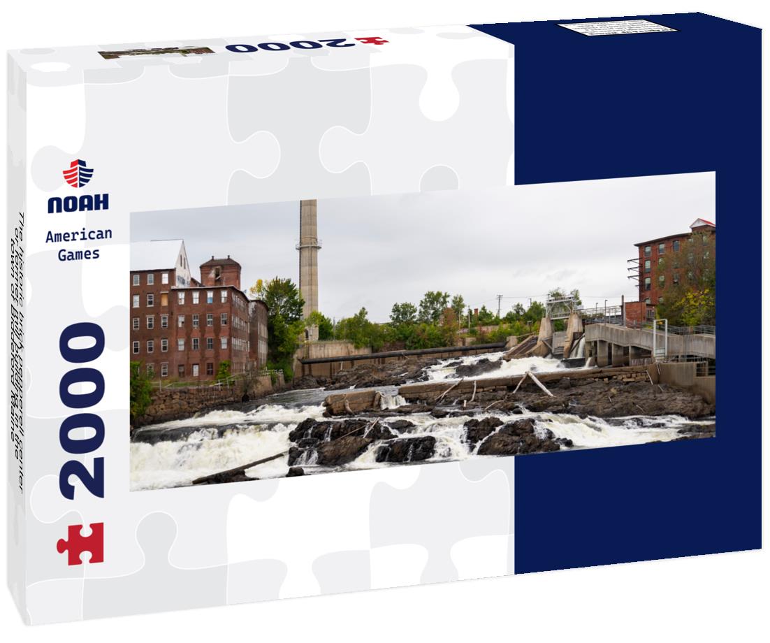The historic brick pepperell center or former mill building in the town of Biddeford Maine 2000pc Panoramic Puzzle