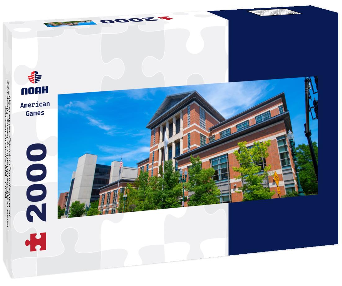Worcester District Courthouse at 225 Main Street in downtown Worcester, Massachusetts MA, USA 2000pc Panoramic Puzzle