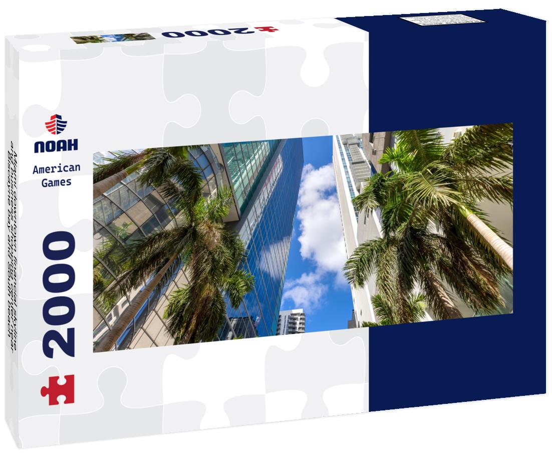 Miami downtown financial skyline and business shopping center near Biscayne bay and South beach 2000pc Panoramic Puzzle