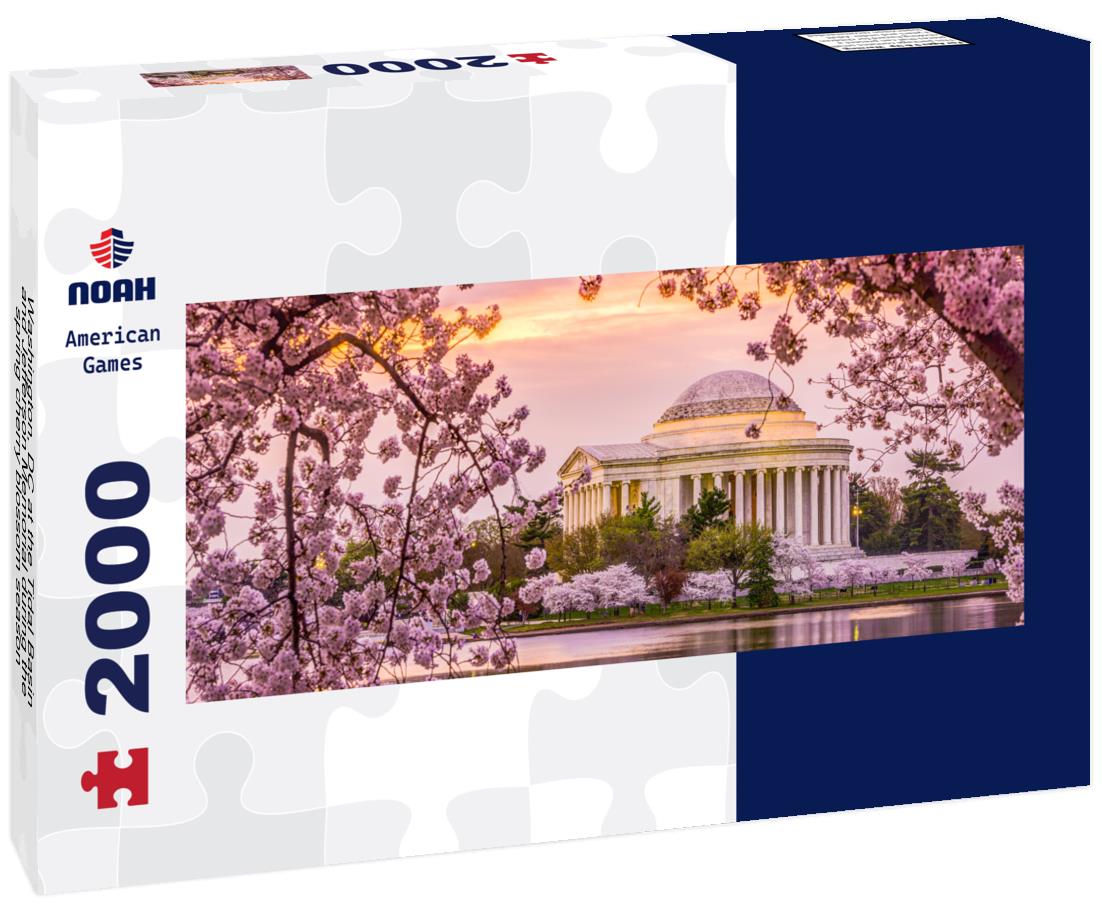 Washington, DC at the Tidal Basin and Jefferson Memorial during the spring cherry blossom season 2000pc Panoramic Puzzle