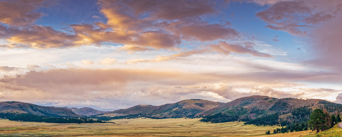 Sunset Valles Caldera National Preserve Jemez Mountains New Mexico Land of Enchantment 2000pc Panoramic Puzzle