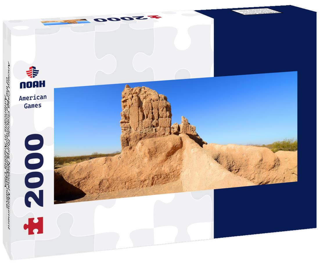 Ancient Casa Grande Ruins National Monument of the Pre-columbian Hohokam native Americans in Arizona USA 2000pc Panoramic Puzzle