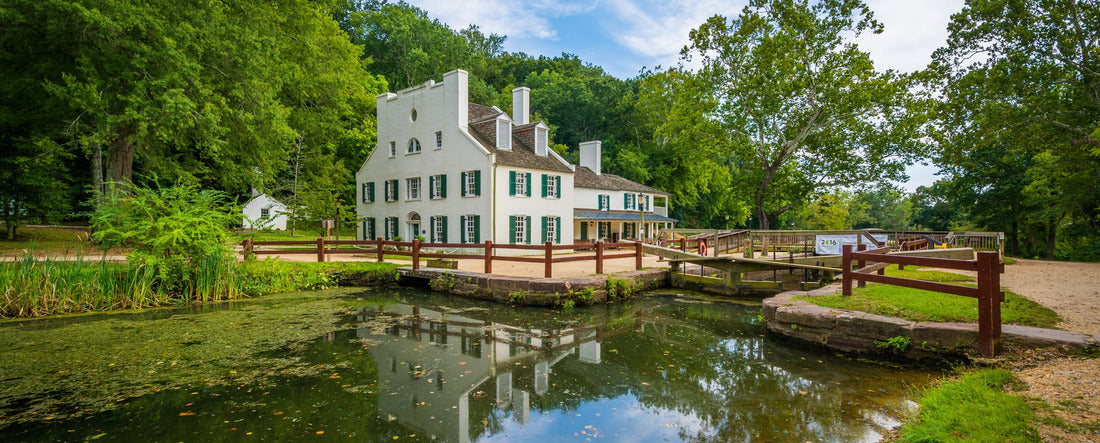 Noah Jigsaw Puzzle The C O Canal, and Great Falls Tavern Visitor Center, at Chesapeake Ohio Canal National Historical Park, Maryland panorama 2000 pieces