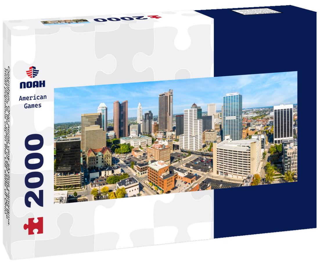 Columbus, Ohio aerial view skyline. Columbus is the capital of the state and the most populous city in the US state of Ohio 2000pc Panoramic Puzzle