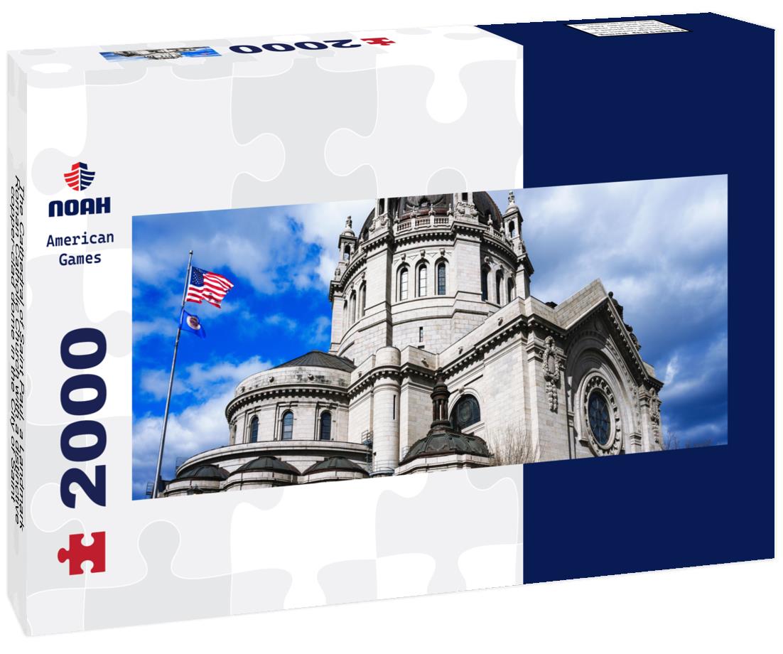 The Cathedral of Saint Paul, a Landmark Roman Catholic Church with a distinctive copper-clad dome in the City of Saint Paul, Minnesota, USA 2000pc Panoramic Puzzle