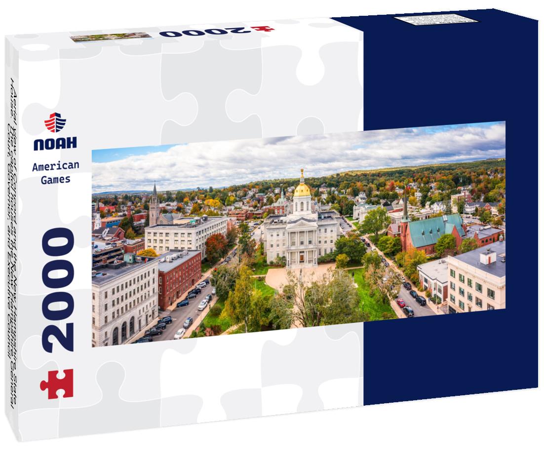 Aerial view of Concord and the New Hampshire State House. The capitol houses the New Hampshire General Court, Governor, and Executive Council 2000pc Panoramic Puzzle
